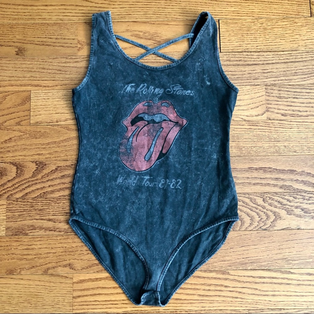 VINTAGE THE ROLLING STONES Women Bodysuit Gray 10